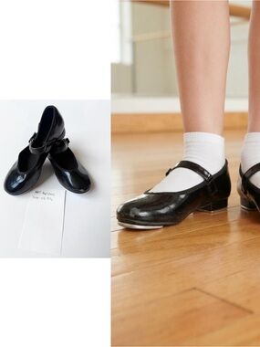 ART Black Patent Leather Tap Shoes Size 9.5